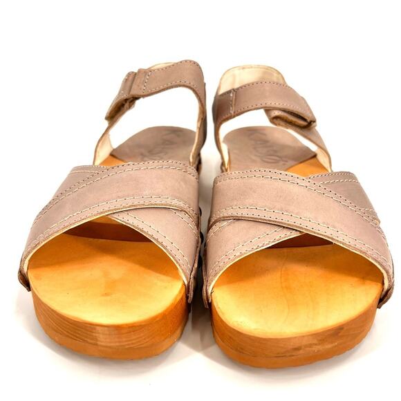 Kalso Earth Shoe “Serene”Leather Negative Heel Wooden Sandal SZ 7.5US Pale Lilac - Picture 2 of 7